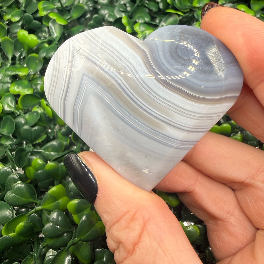 Blue Banded Agate Heart